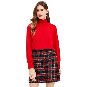Loft Women’s Plaid Textured Tweed Mini Skirt Size 14P
